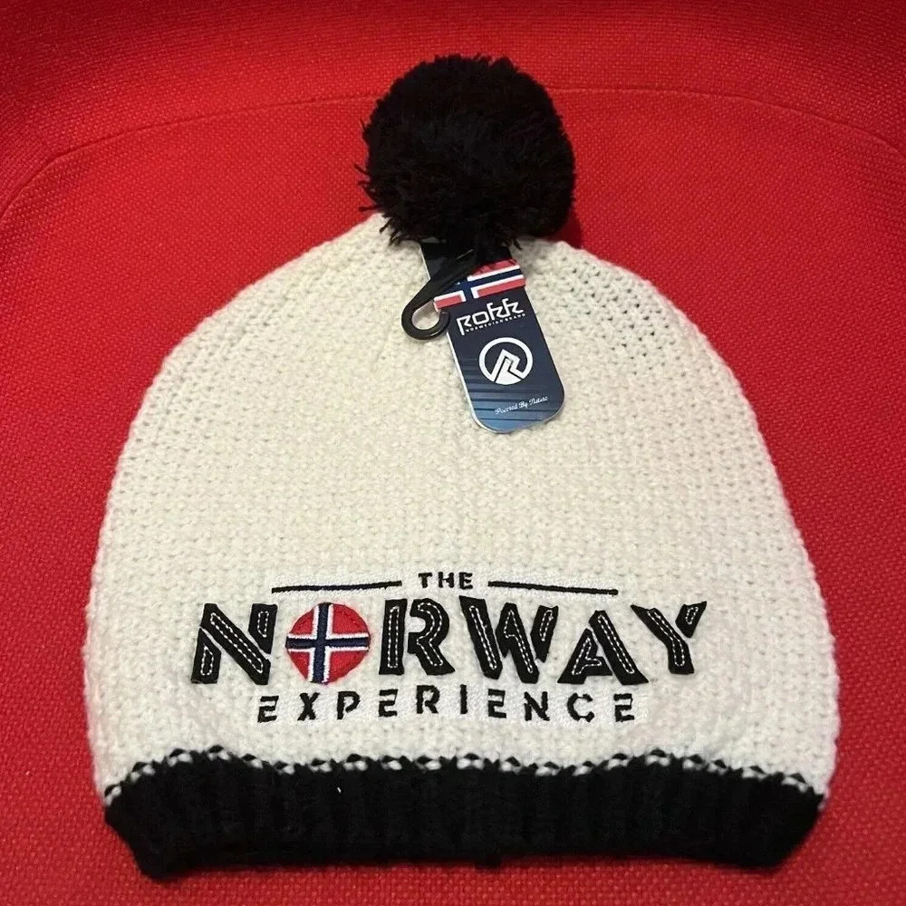 NWT The NORWAY Experience Unisex Knit Beanie Hat - Black & White